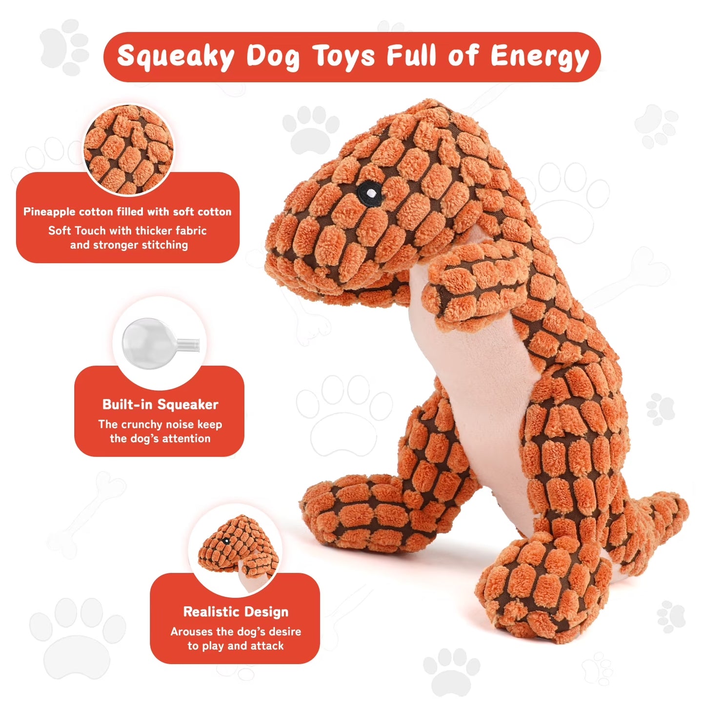 7 Pack Dog Toys for Aggressive Chewers, Tough Indestructible Dog Chew Bone, Plush Dog Squeak Toy, Teething Dog Rope Toys, for Puppies Small Medium Dogs
