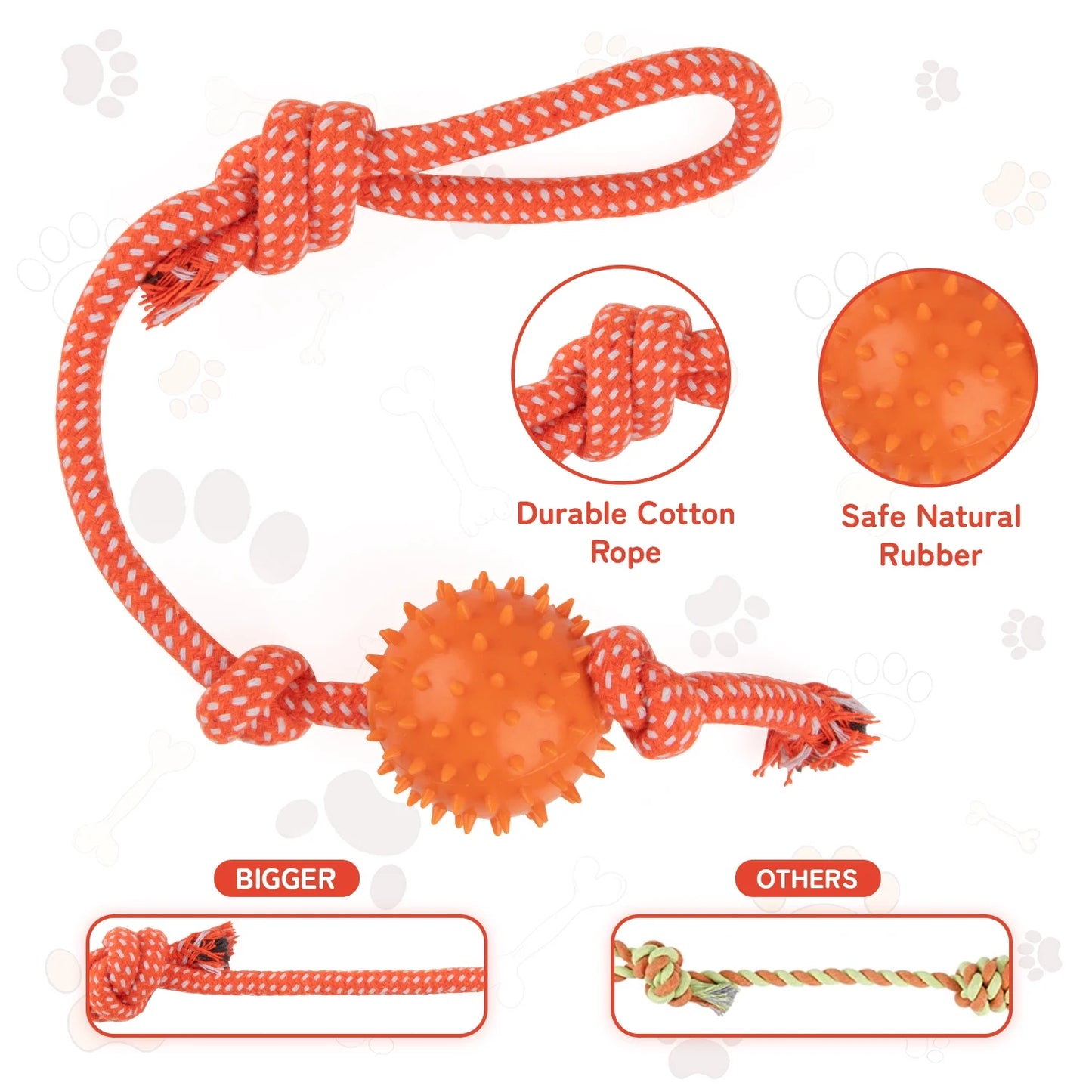 7 Pack Dog Toys for Aggressive Chewers, Tough Indestructible Dog Chew Bone, Plush Dog Squeak Toy, Teething Dog Rope Toys, for Puppies Small Medium Dogs