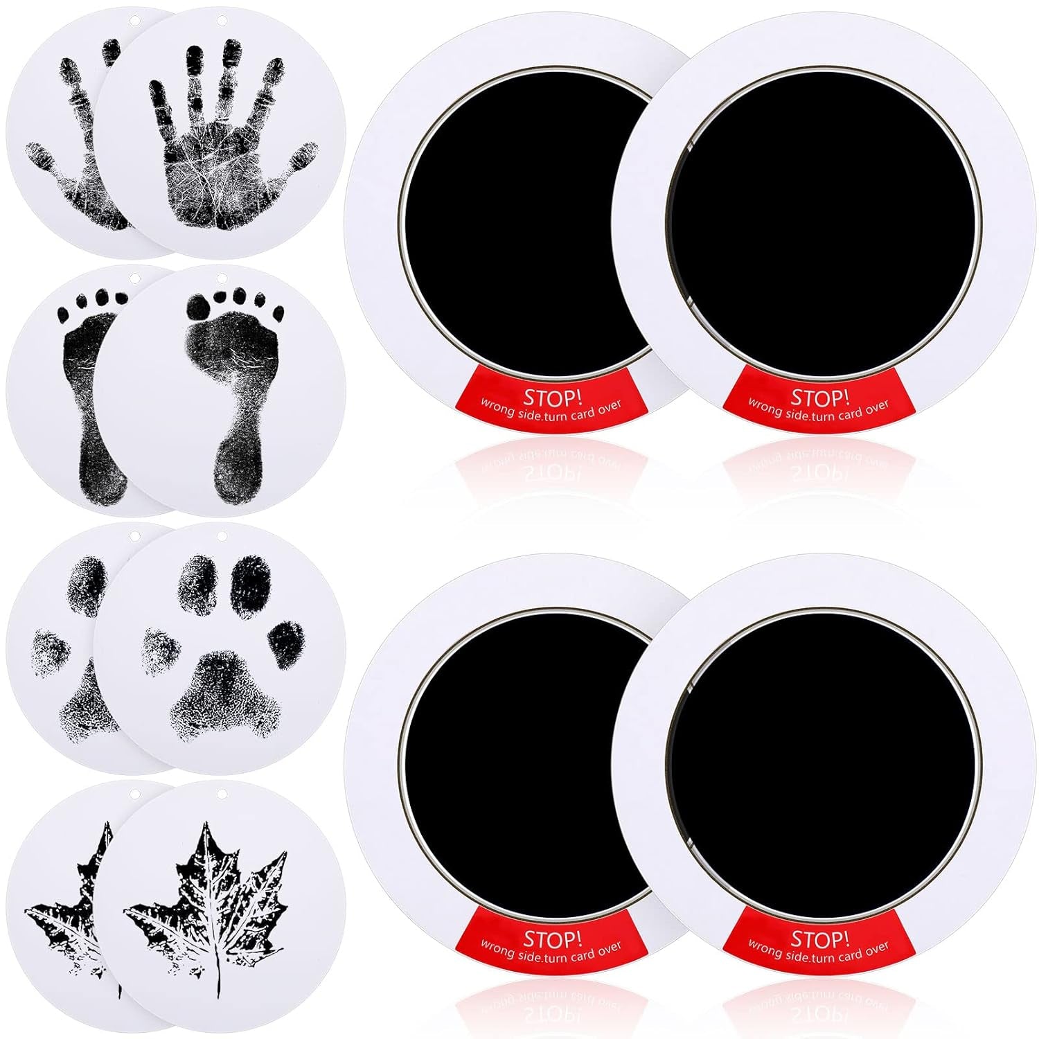 14 Pcs Paw Print Kit for Dogs Mess Free Ink Pad Dog Hand Footprints Inkless Clean Touch Ink Pad with 10 Cards Pet Family Memory Gift