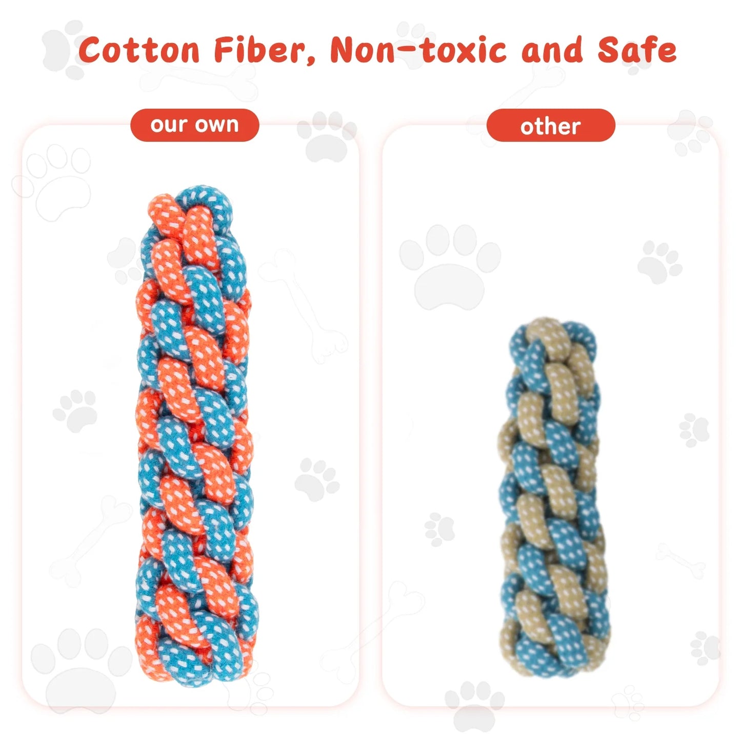 7 Pack Dog Toys for Aggressive Chewers, Tough Indestructible Dog Chew Bone, Plush Dog Squeak Toy, Teething Dog Rope Toys, for Puppies Small Medium Dogs
