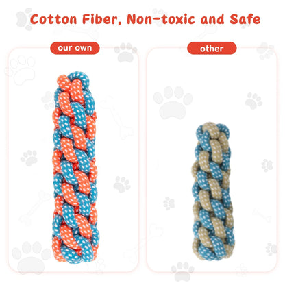 7 Pack Dog Toys for Aggressive Chewers, Tough Indestructible Dog Chew Bone, Plush Dog Squeak Toy, Teething Dog Rope Toys, for Puppies Small Medium Dogs
