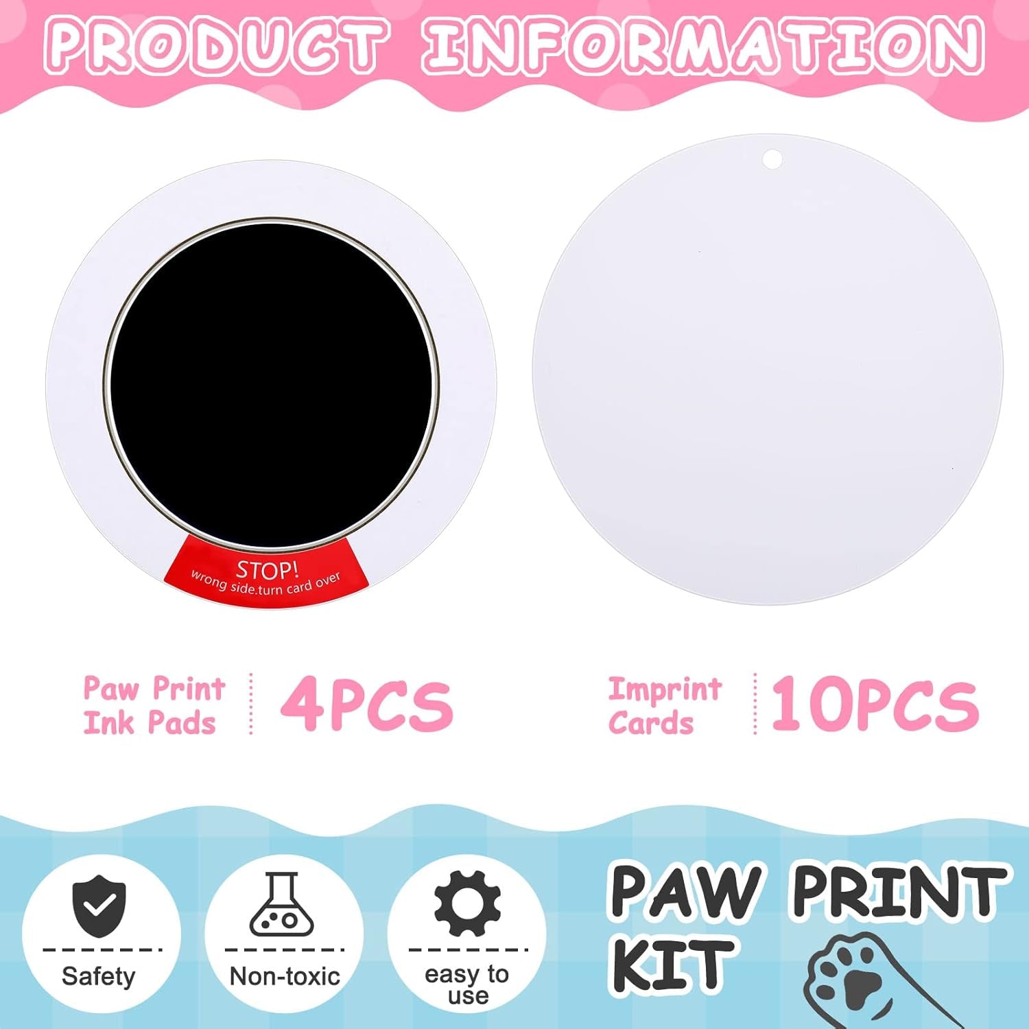 14 Pcs Paw Print Kit for Dogs Mess Free Ink Pad Dog Hand Footprints Inkless Clean Touch Ink Pad with 10 Cards Pet Family Memory Gift