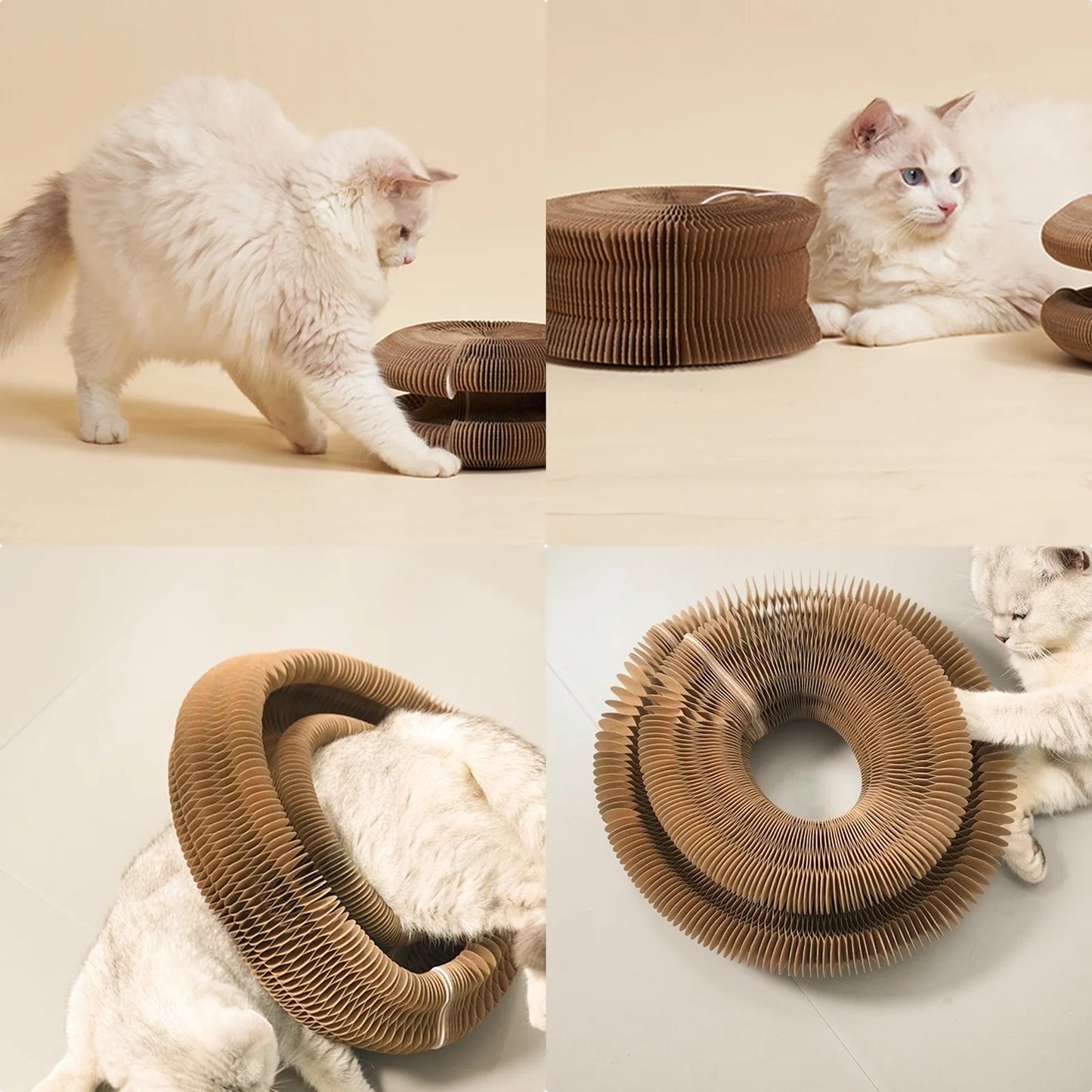 Kitty Kurlz Magic Accordion Cat Scratching Board - Interactive Cat Toy for Bored Indoor Adult Cats, Fun & Durable Cat Toys 2Pack