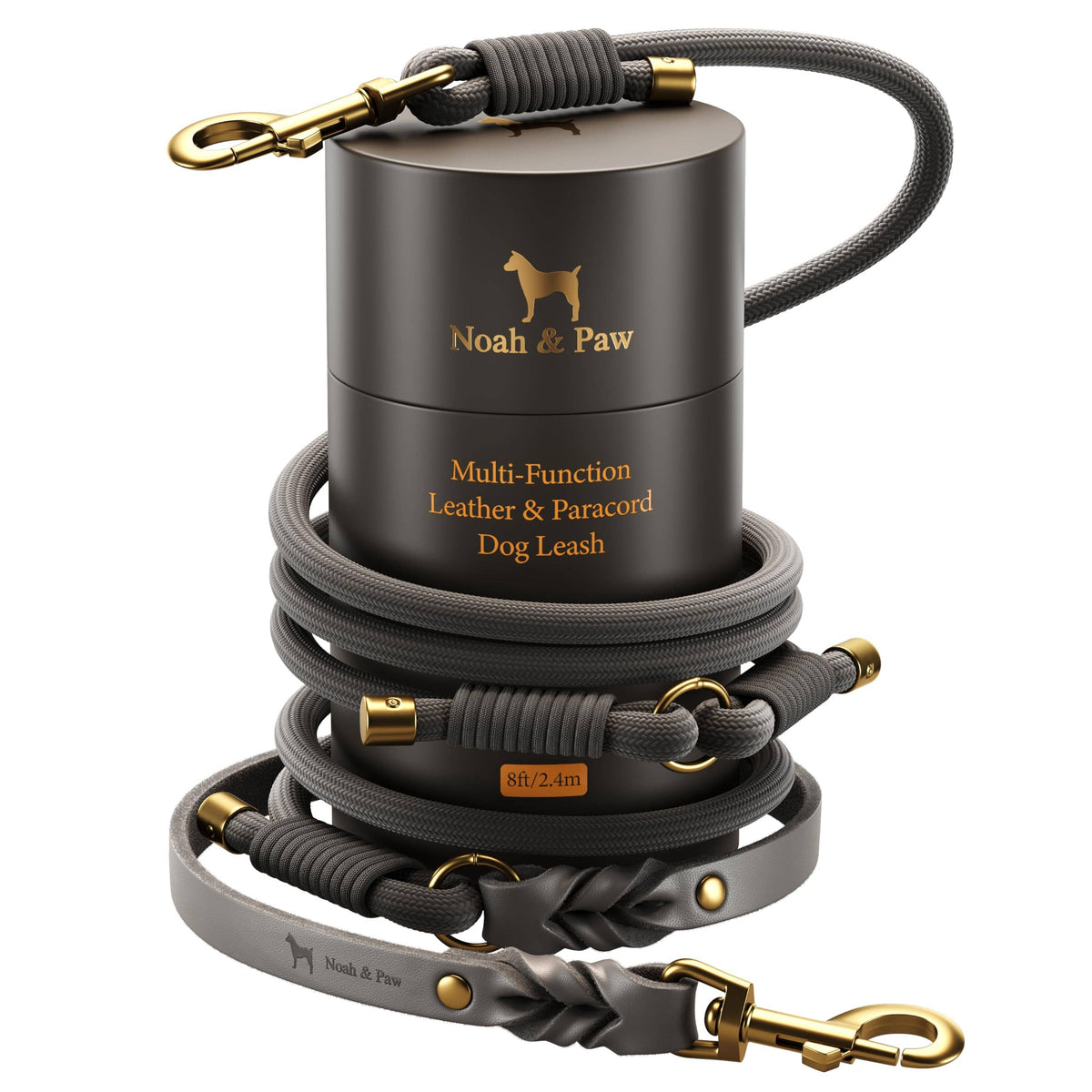 NOAH & PAW Leather & Paracord Dog Leash