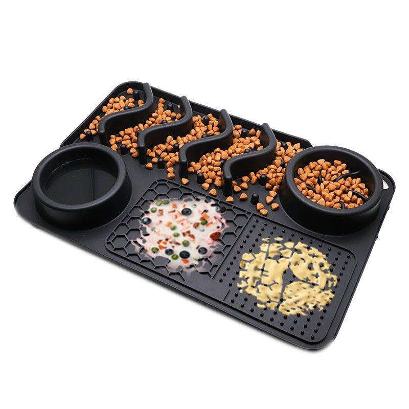 Silicone Licking Mat with Food Bowls