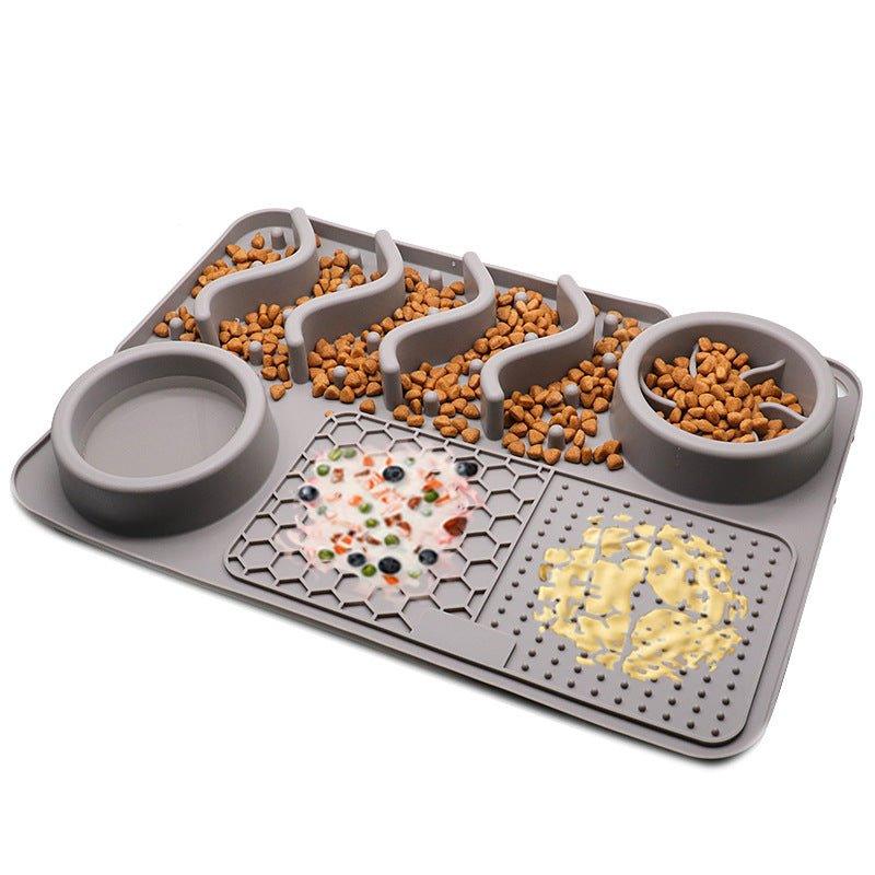 Silicone Licking Mat with Food Bowls