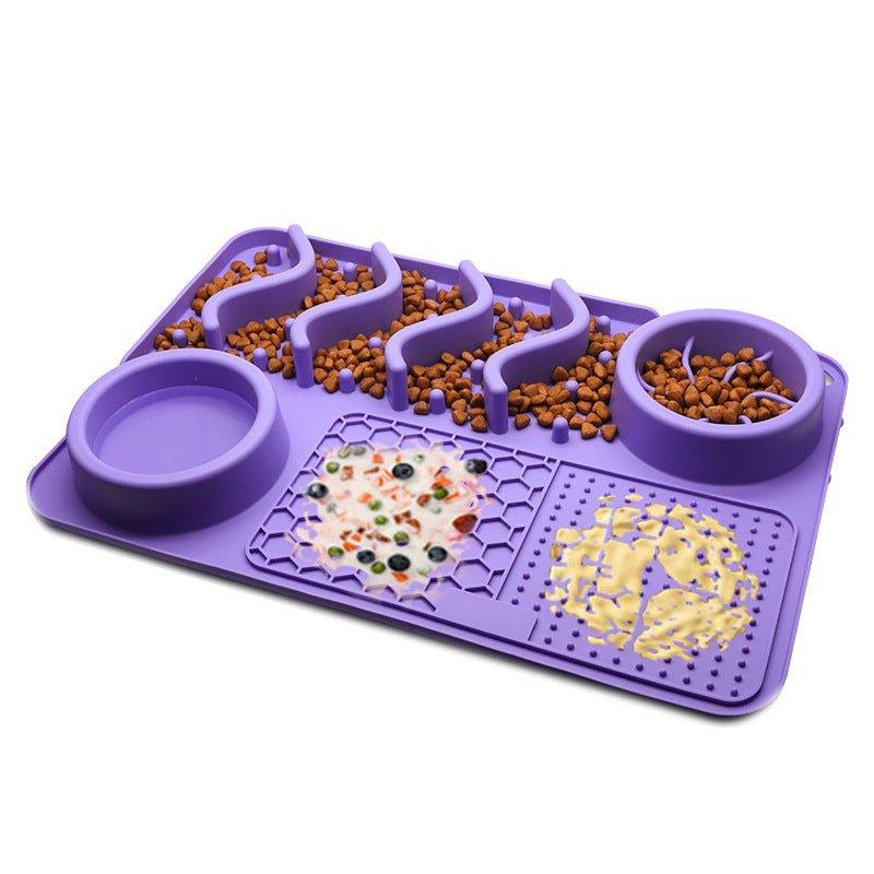 Silicone Licking Mat with Food Bowls